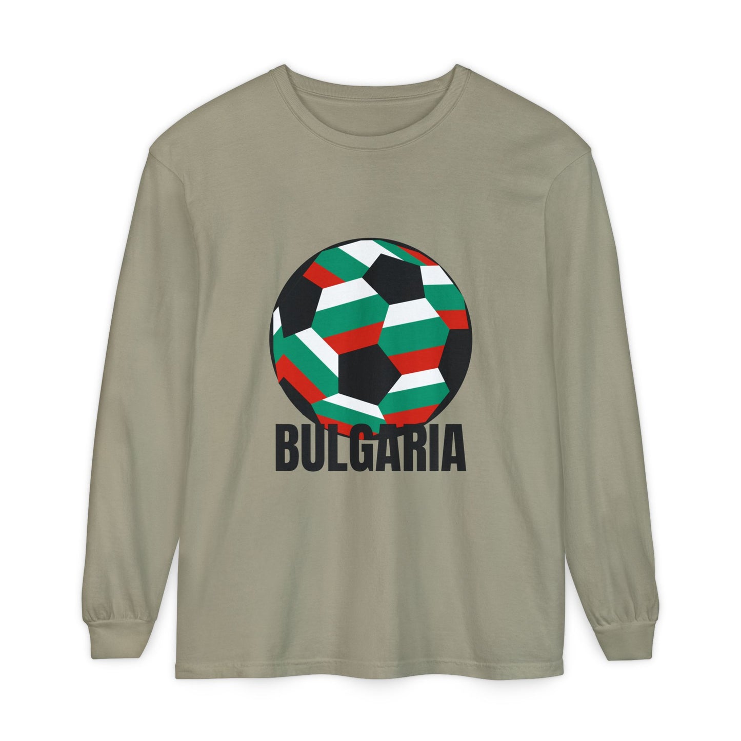 Bulgaria Fan Specialty Soccer Ball Design Long Sleeve Tee