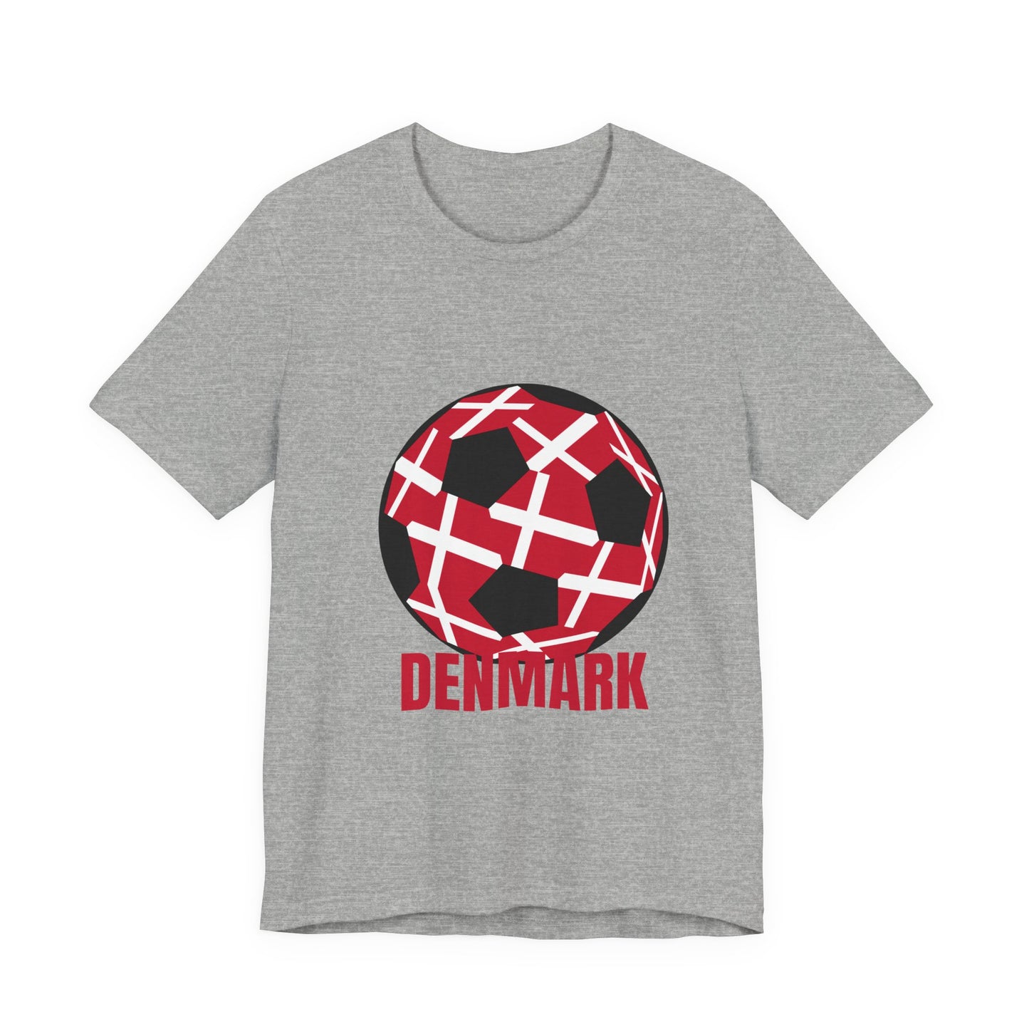 Denmark Fan Specialty Soccer Ball Design Sleeve Tee