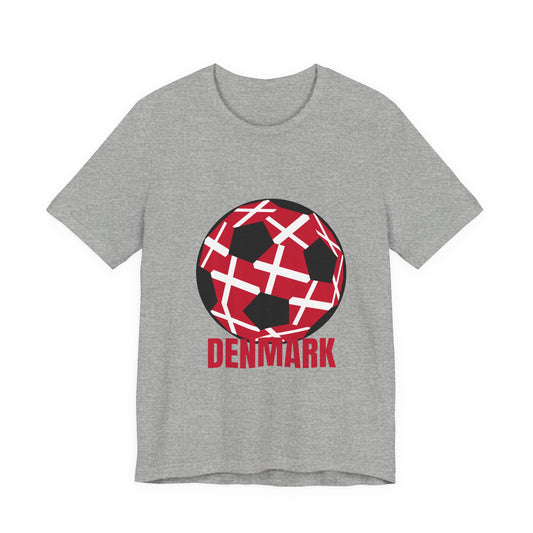 Denmark Fan Specialty Soccer Ball Design Sleeve Tee