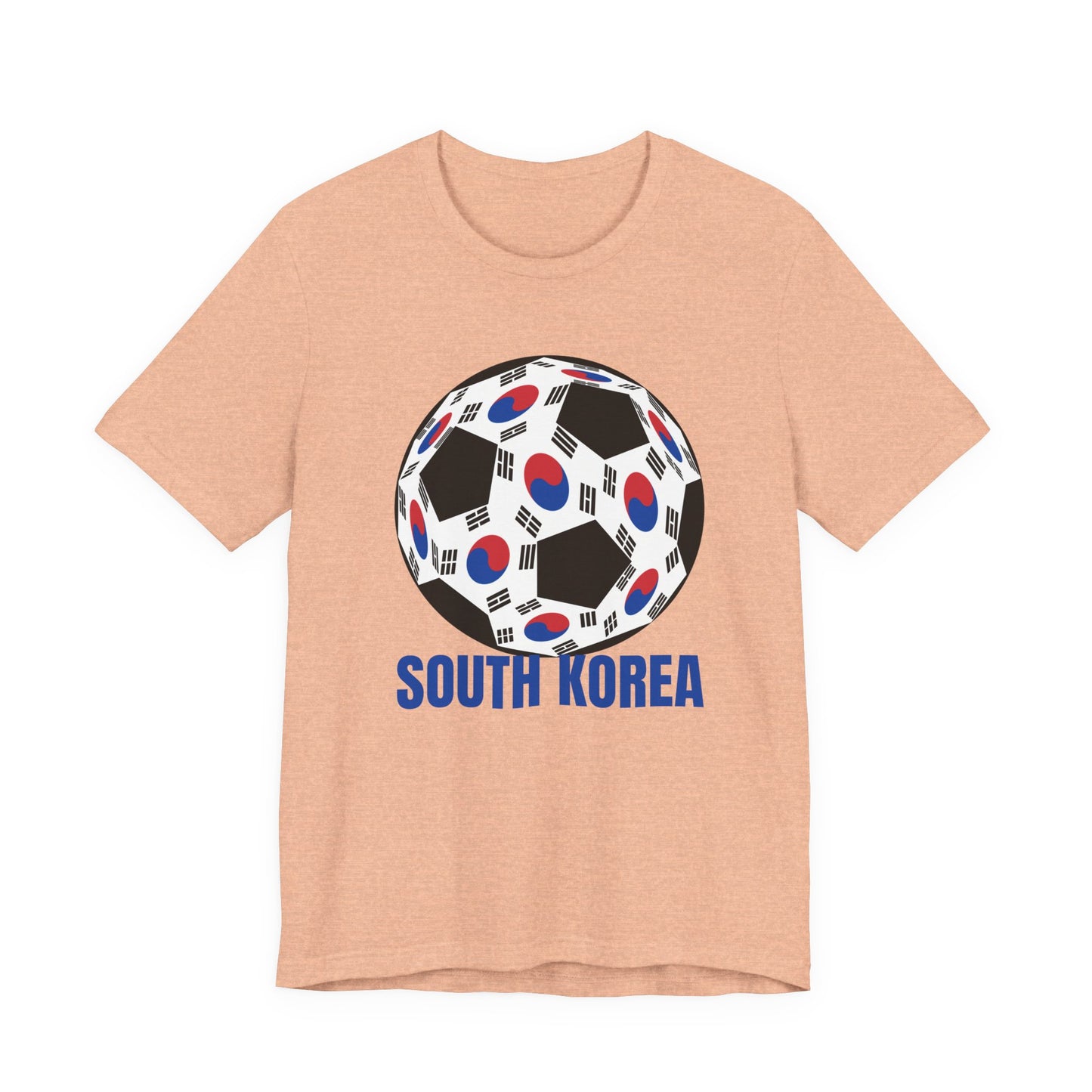 South Korea Fan Specialty Soccer Ball Design T Shirt Tee Blue Text