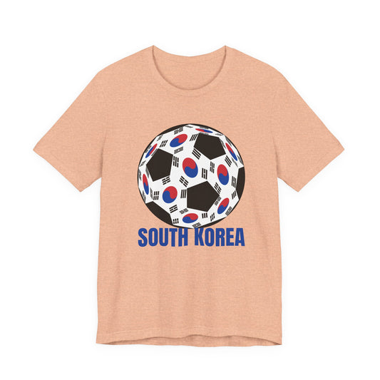South Korea Fan Specialty Soccer Ball Design T Shirt Tee Blue Text