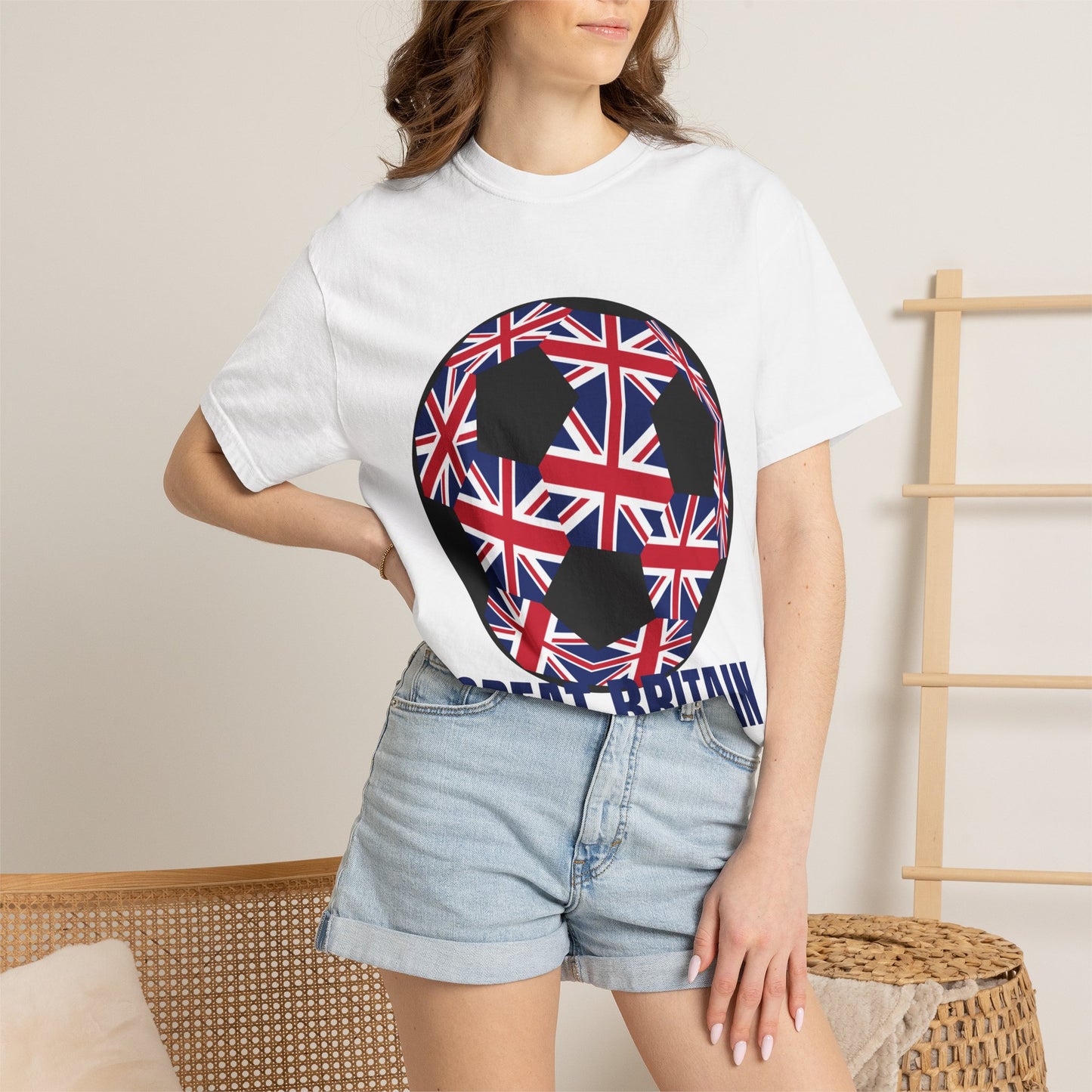 Great Britain Fan Specialty Soccer Ball Design T Shirt