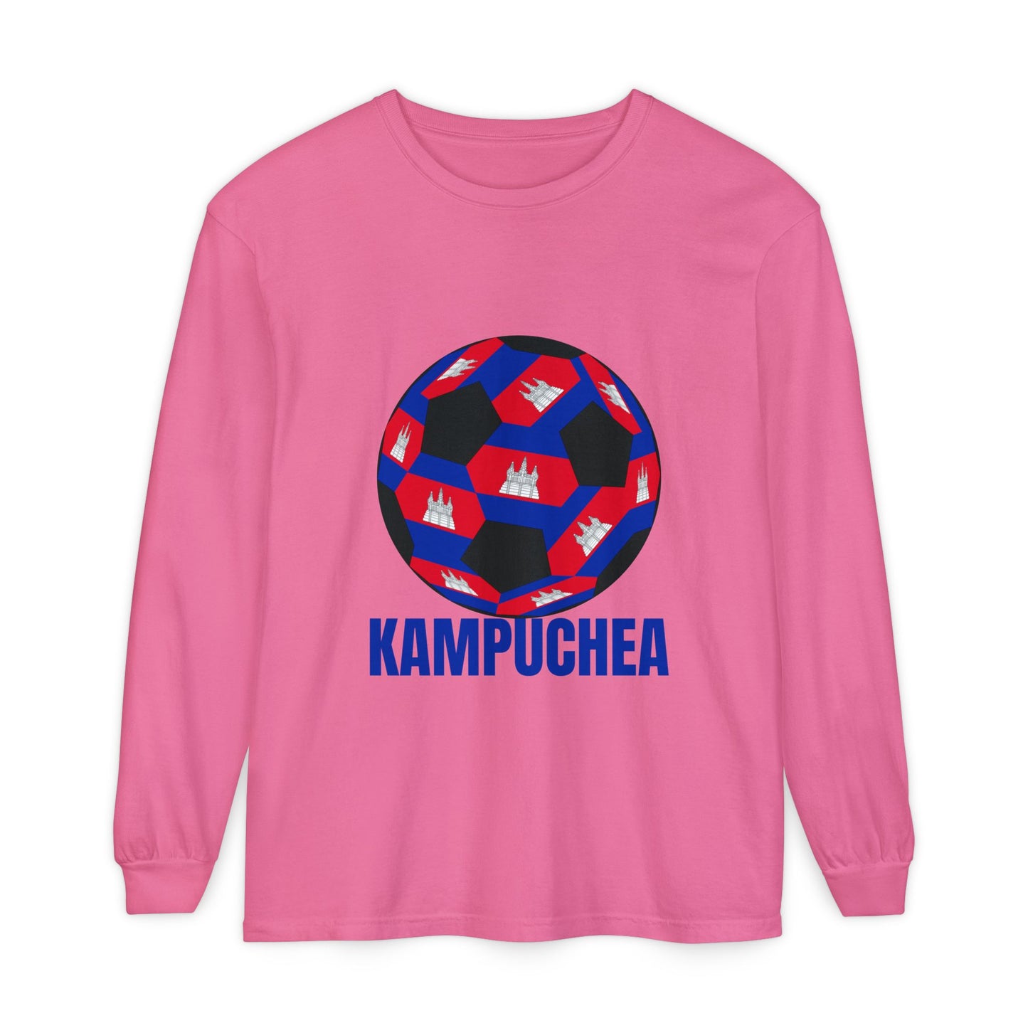 Kampuchea Fan Specialty Soccer Ball Design  Long Sleeve Tee