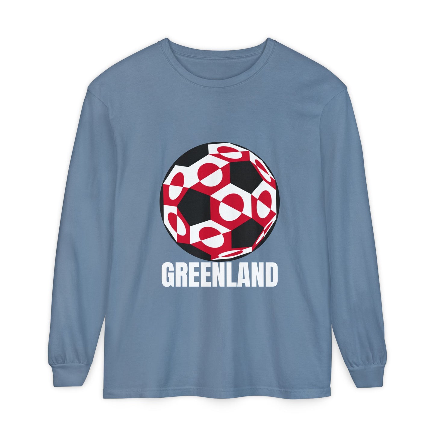 Greenland Fan Specialty Soccer Ball Design Long Sleeve Tee