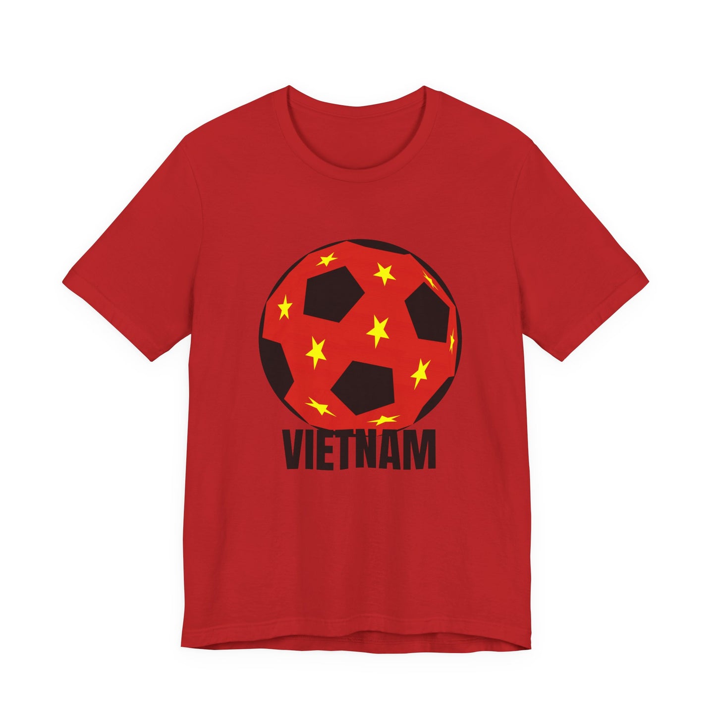 Vietnam Fan Specialty Soccer Ball Design T Shirt Black Text
