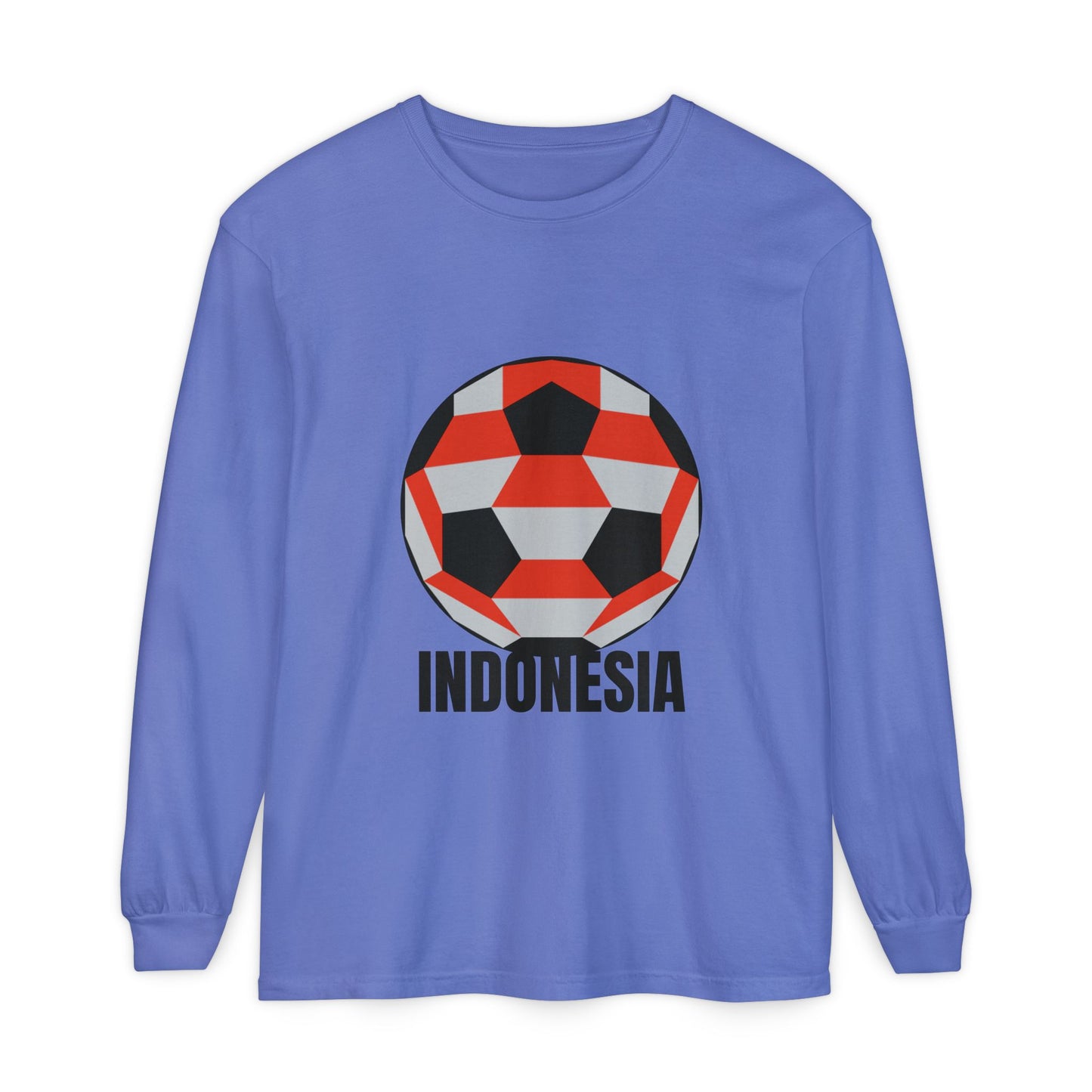 Indonesia Fan Specialty Soccer Ball Design Long Sleeve Shirt