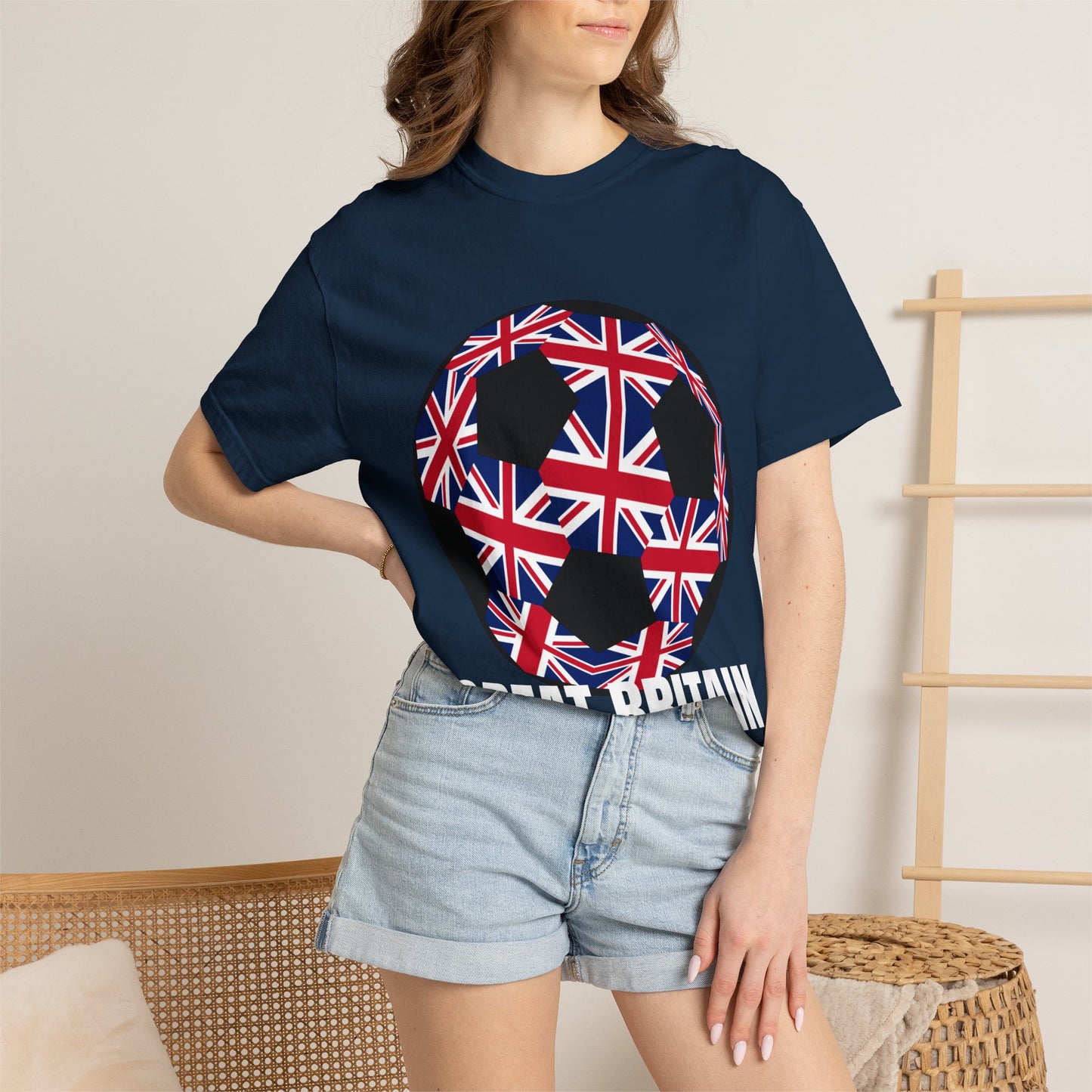 Great Britain Fan Specialty Soccer Ball Design T Shirt