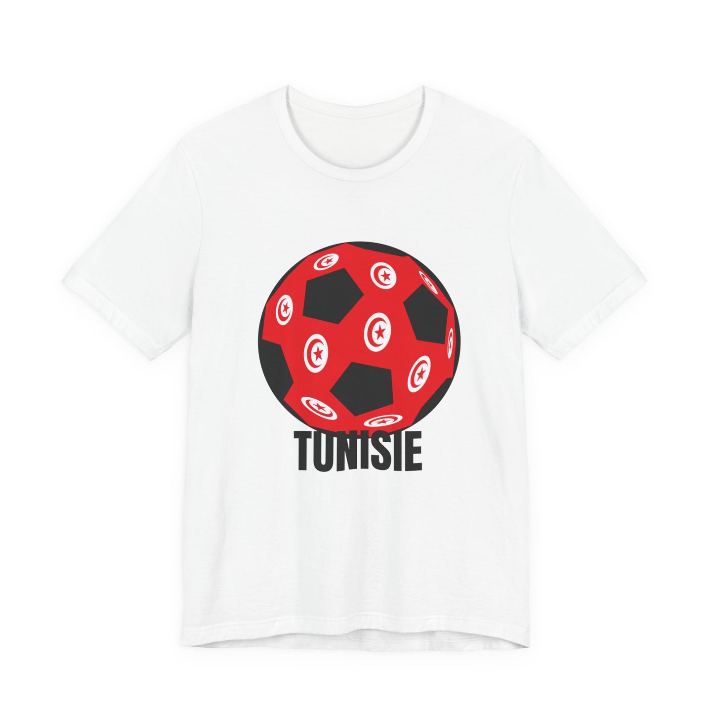 Tunisie Fan Specialty Soccer Ball Design T Shirt Black Text