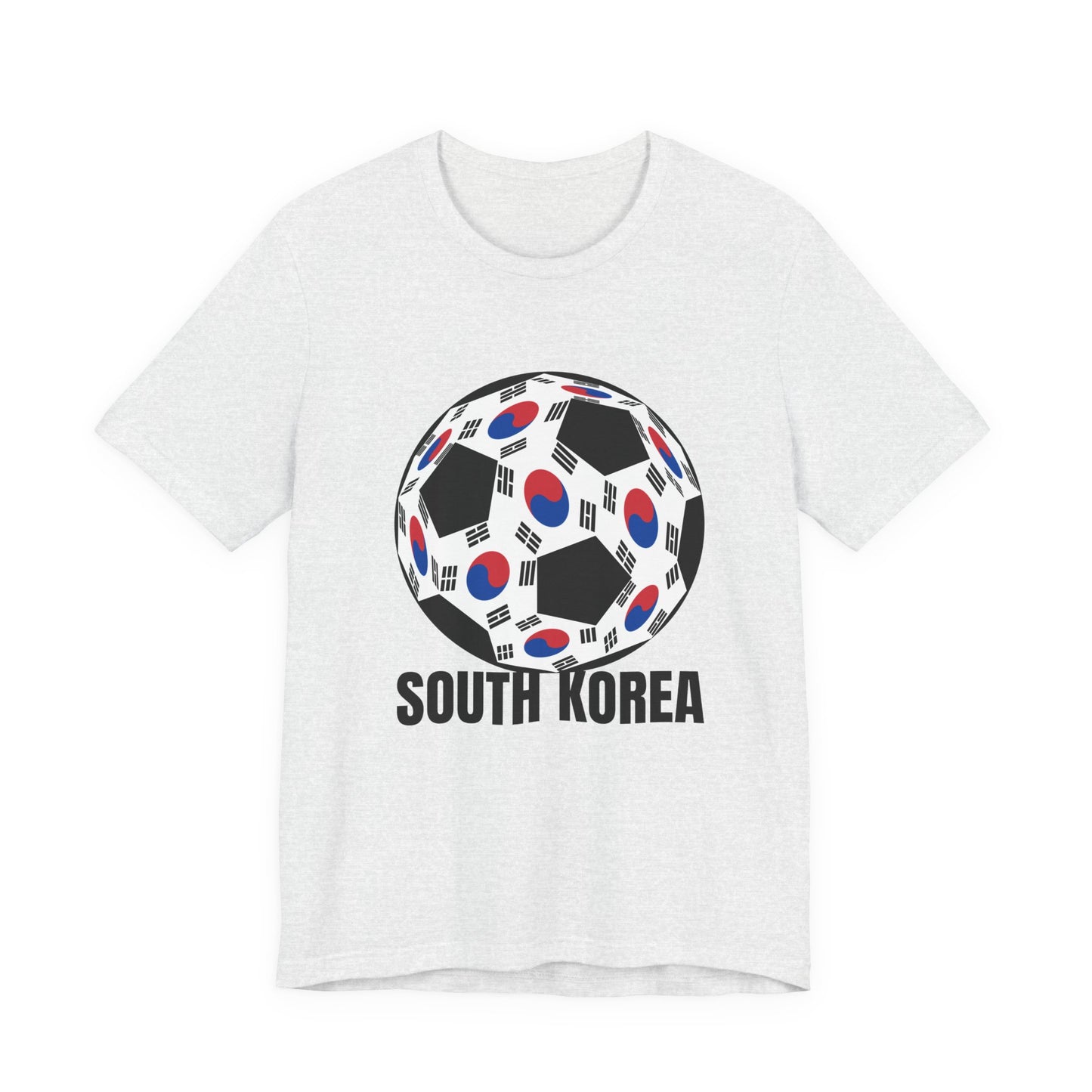 South Korea Fan Specialty Soccer Ball Design T Shirt Black Text