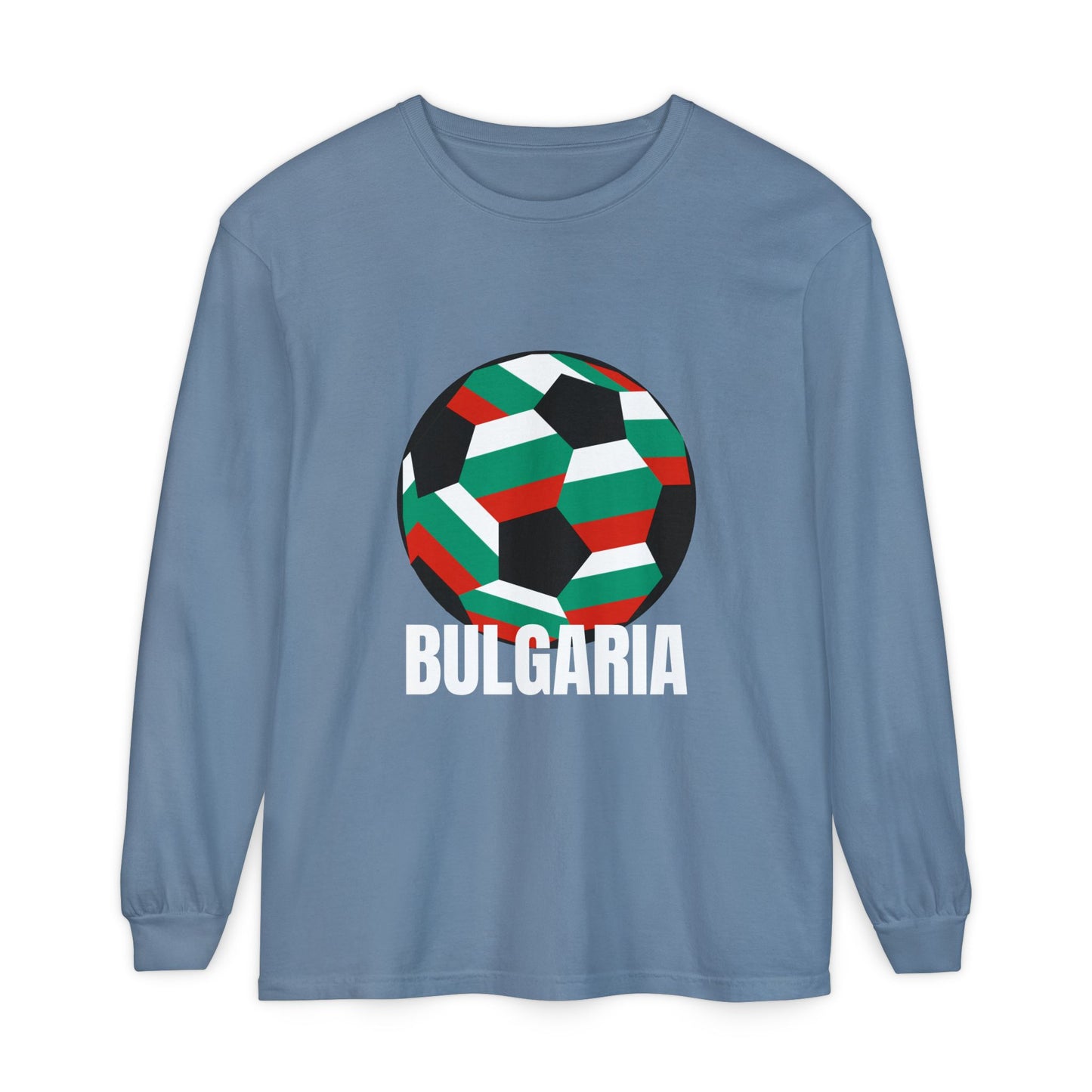 Bulgaria Fan Specialty Soccer Ball Design Long Sleeve Tee