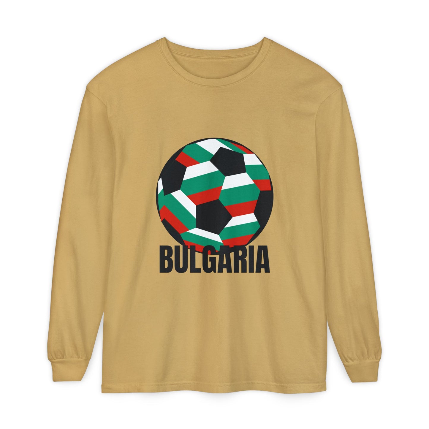 Bulgaria Fan Specialty Soccer Ball Design Long Sleeve Tee