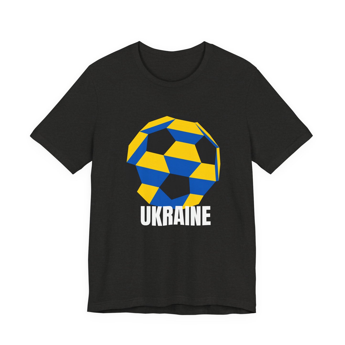 Ukraine Fan Specialty Soccer Ball Design T Shirt White Text