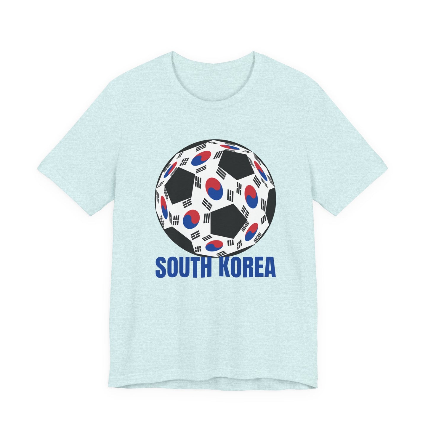 South Korea Fan Specialty Soccer Ball Design T Shirt Tee Blue Text