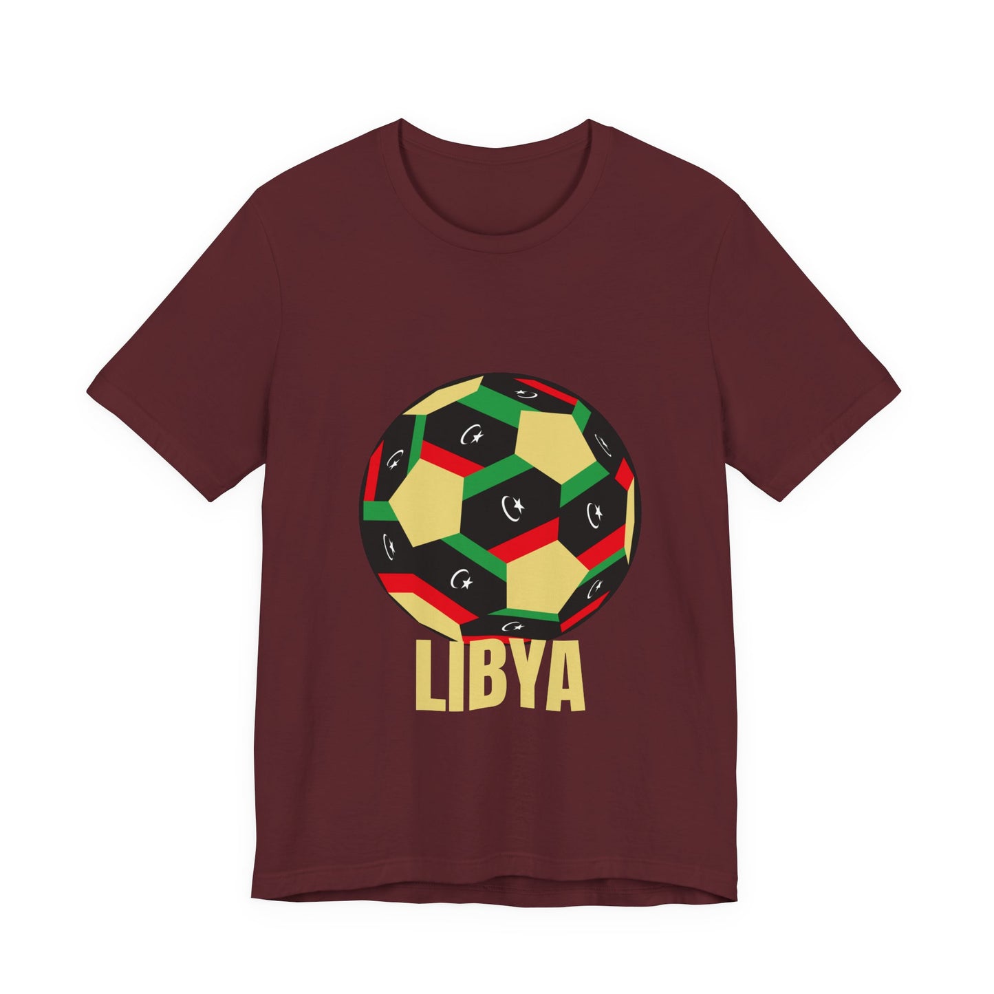 Libya Fan Specialty Soccer Ball Design T Shirt