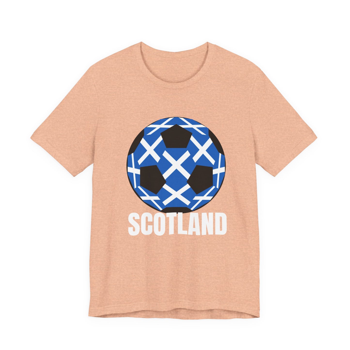 Scotland Fan Specialty Soccer Ball Design T Shirt White Text