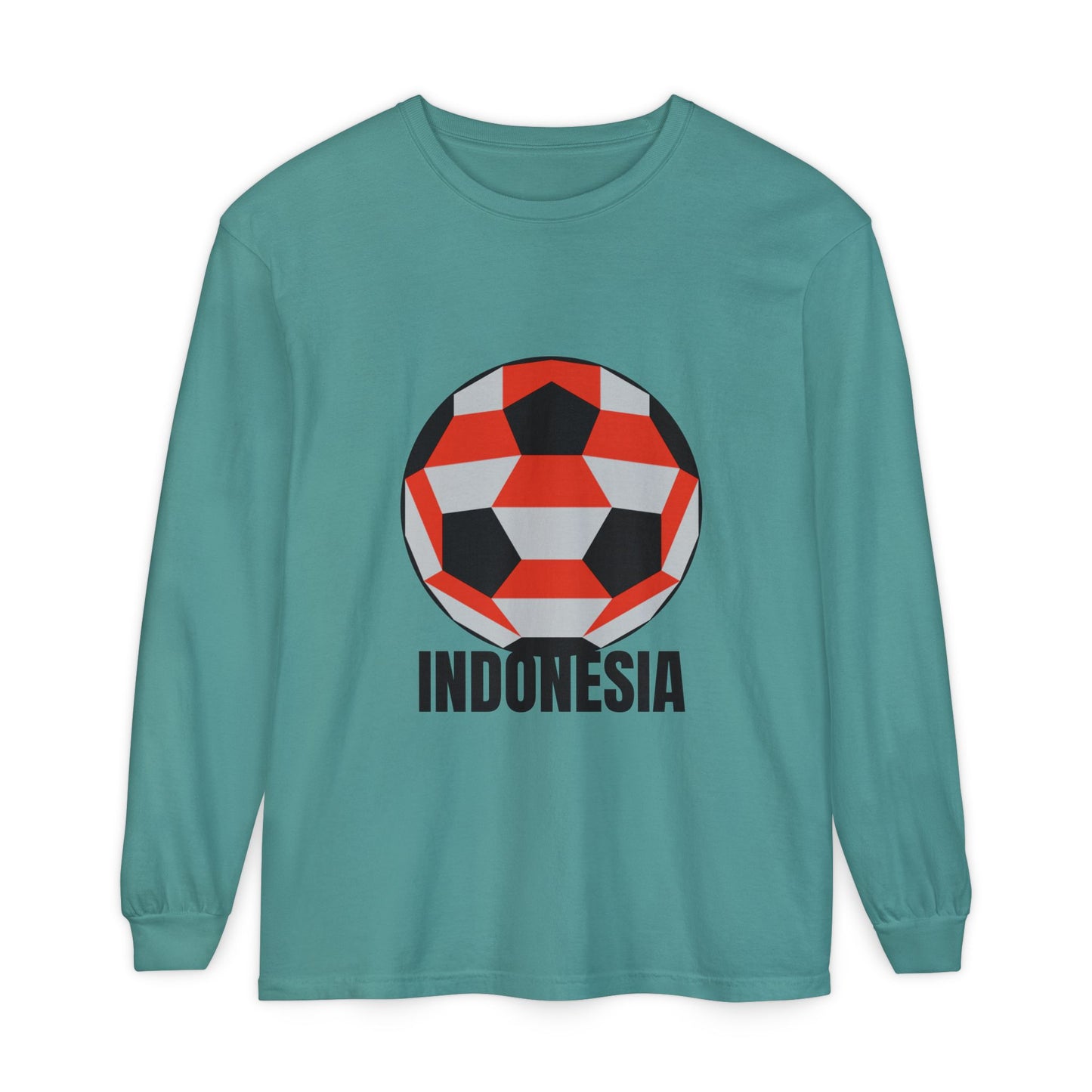 Indonesia Fan Specialty Soccer Ball Design Long Sleeve Shirt