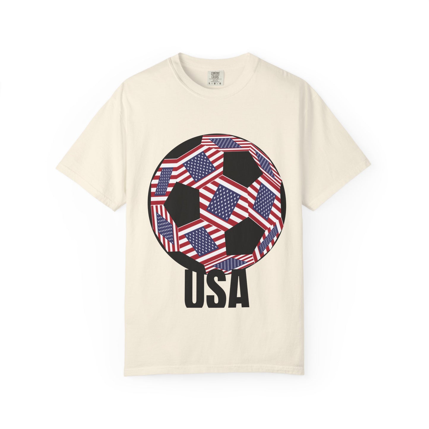 Patriotic USA Fan Specialty Soccer Ball Design T Shirt