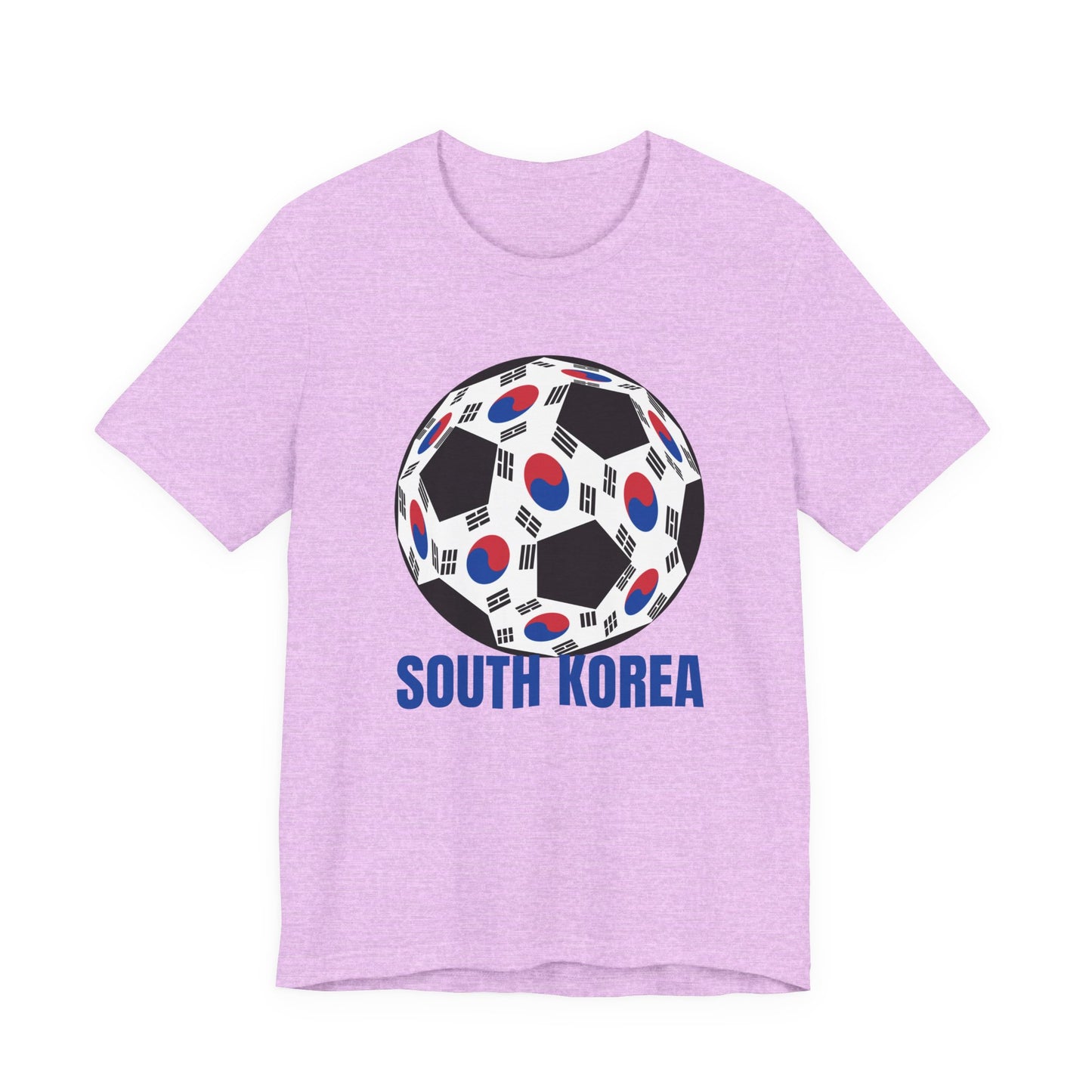 South Korea Fan Specialty Soccer Ball Design T Shirt Tee Blue Text