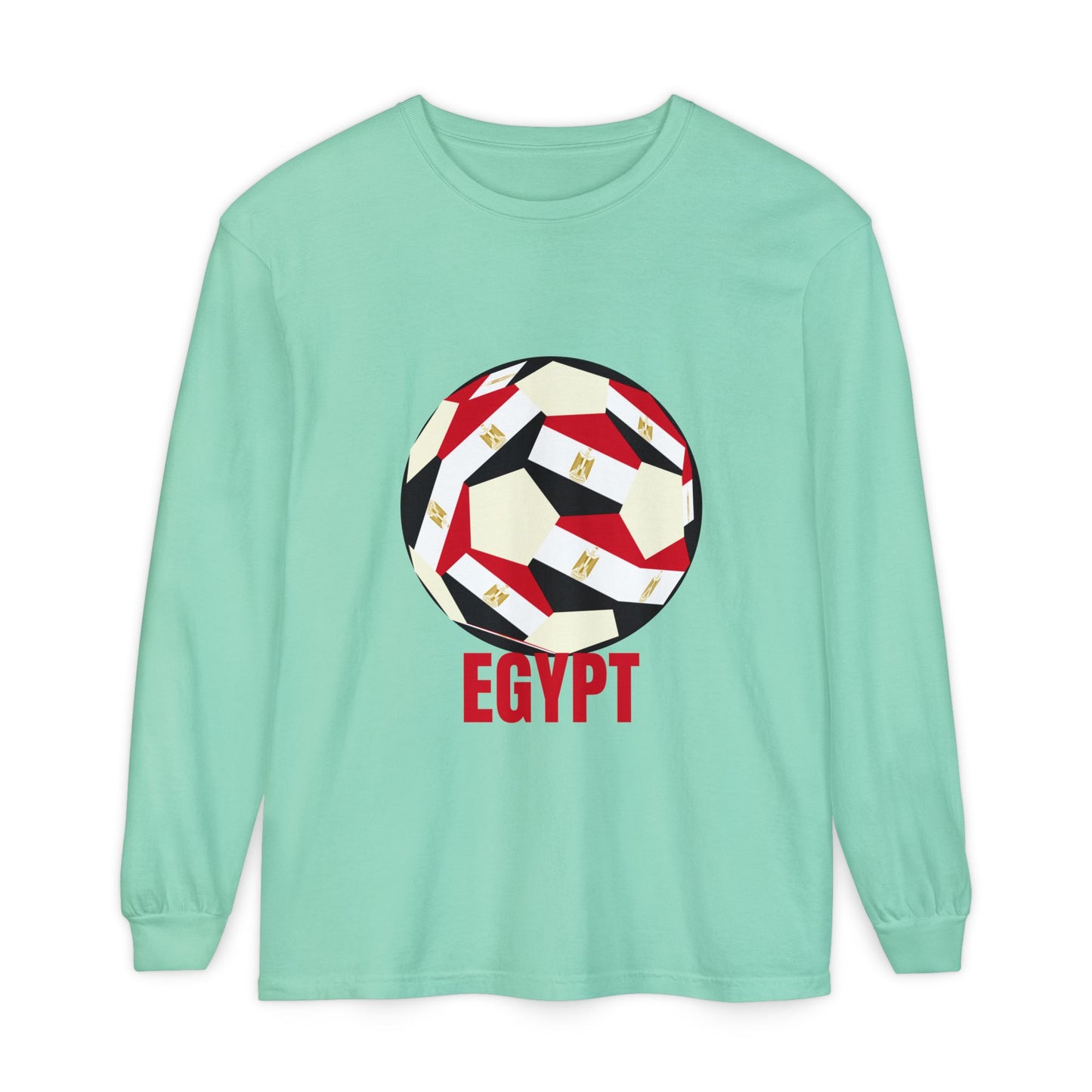 Egypt Fan Specialty Soccer Ball Design Long Sleeve Tee