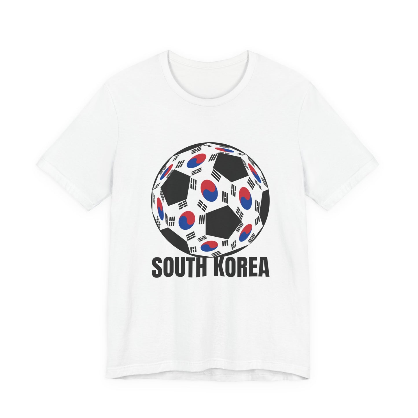 South Korea Fan Specialty Soccer Ball Design T Shirt Black Text