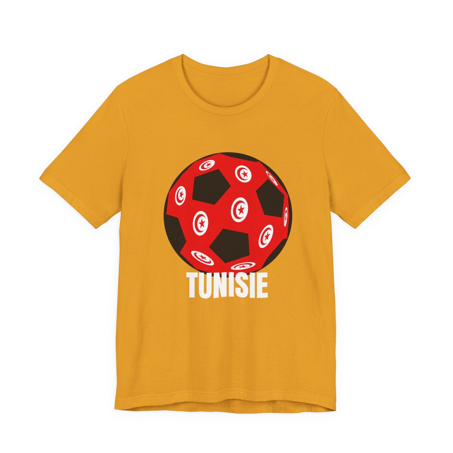 Tunisie Fan Specialty Soccer Ball Design T Shirt White Text