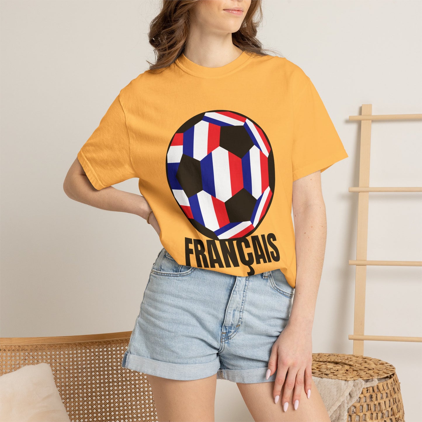 FRANÇAIS Fan Specialty Soccer Ball Design T Shirt