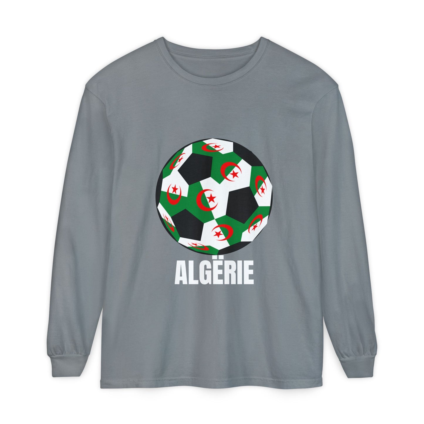 ALGËRIE Fan Specialty Soccer Ball Design Long Sleeve T-Shirt