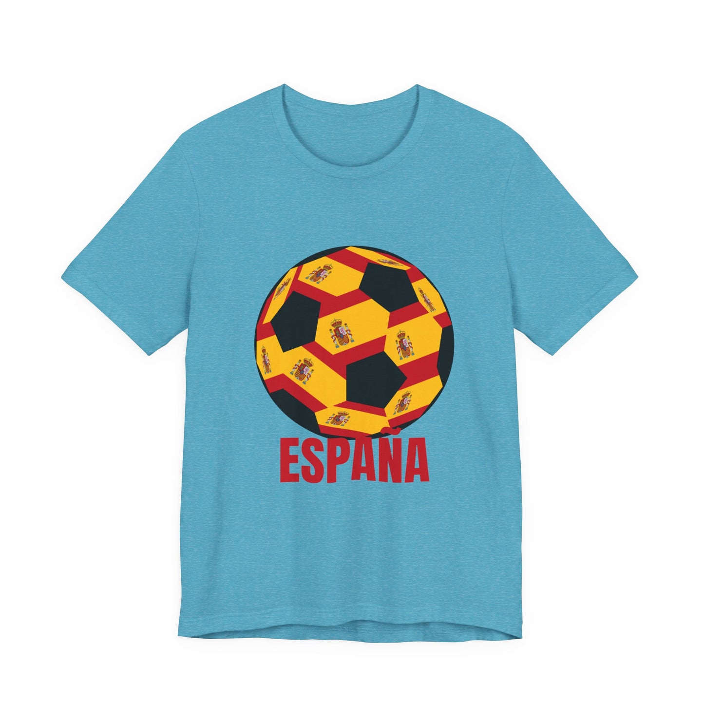 España Soccer Ball Design T-Shirt Red Text