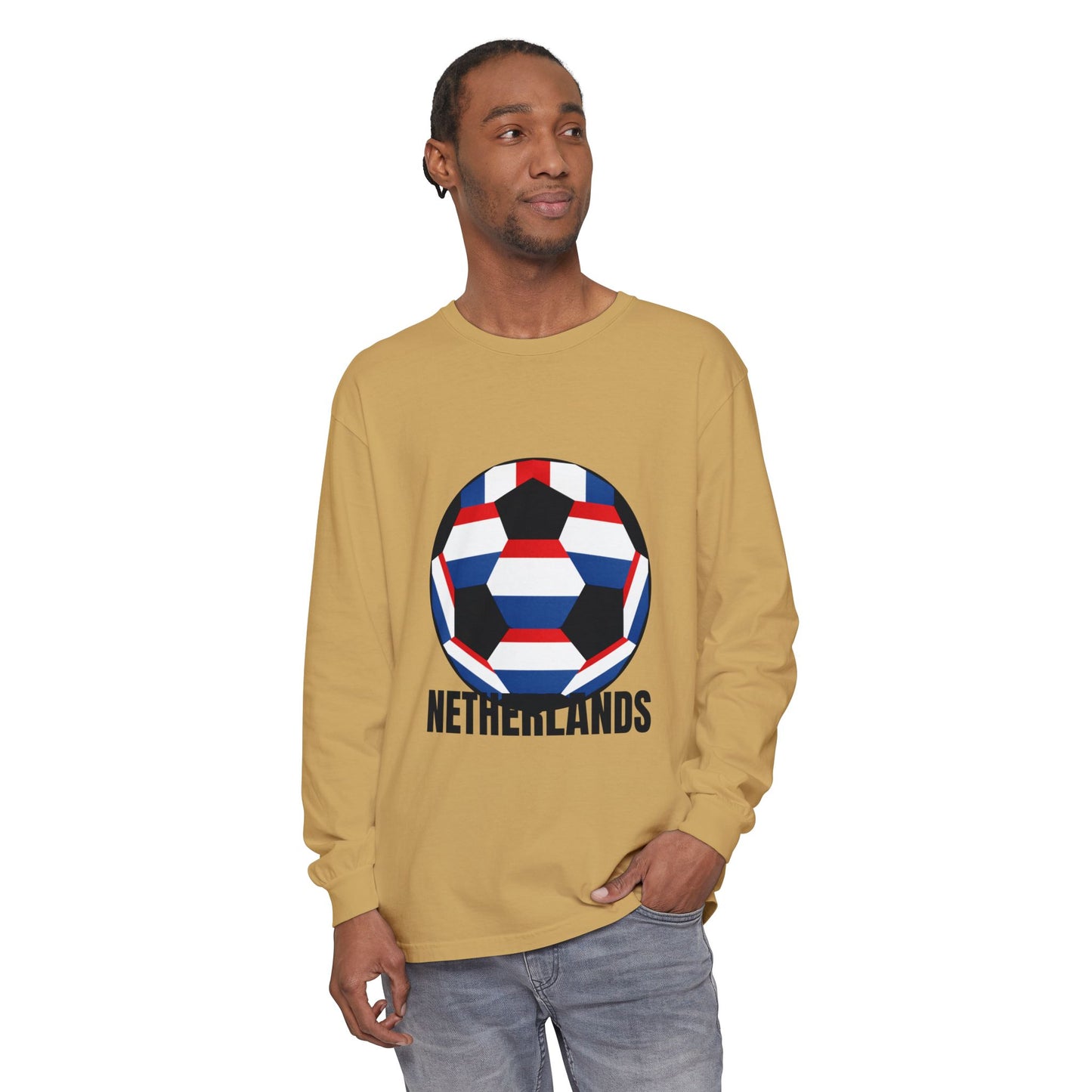 Netherlands Fan Specialty Soccer Ball Long Sleeve Tee