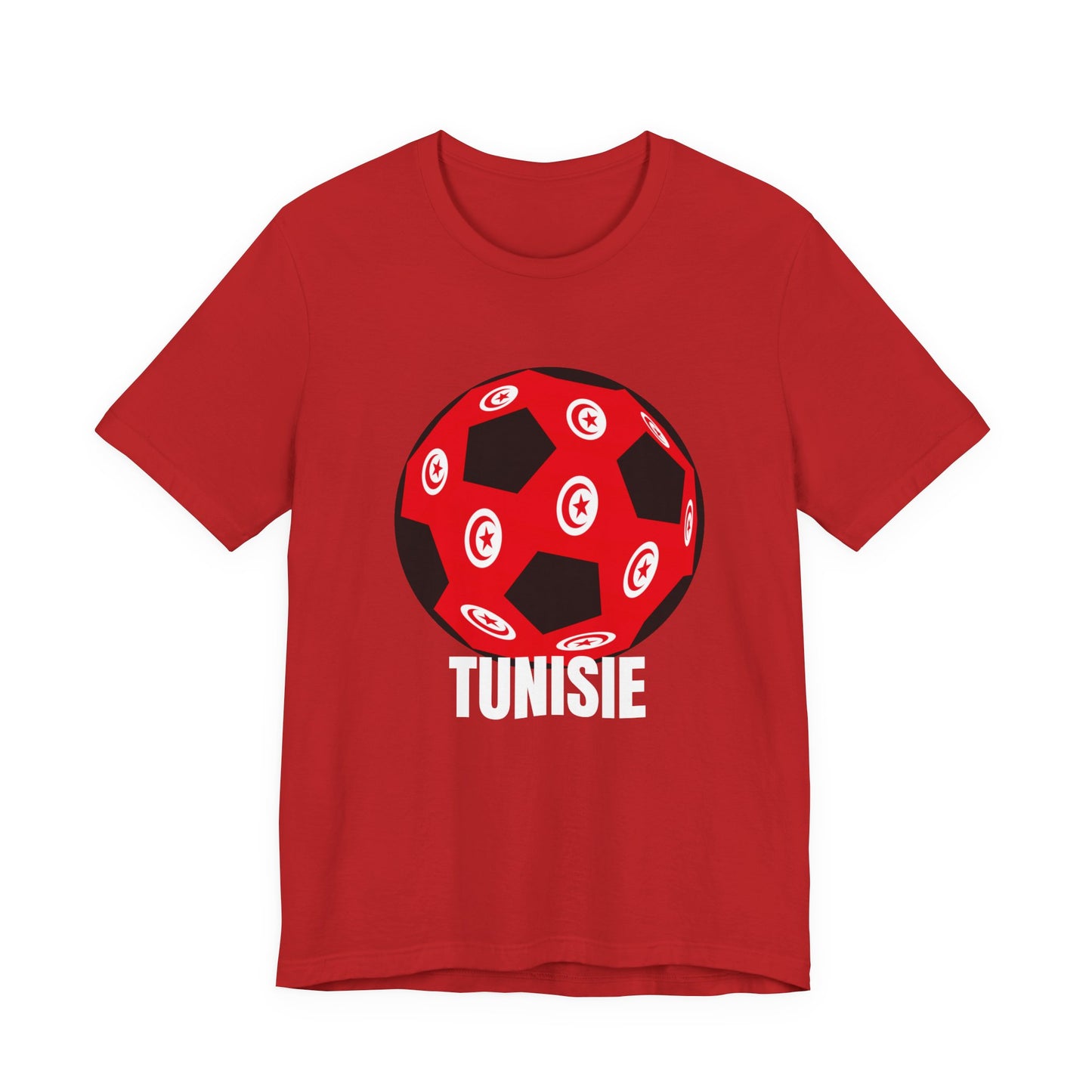 Tunisie Fan Specialty Soccer Ball Design T Shirt White Text