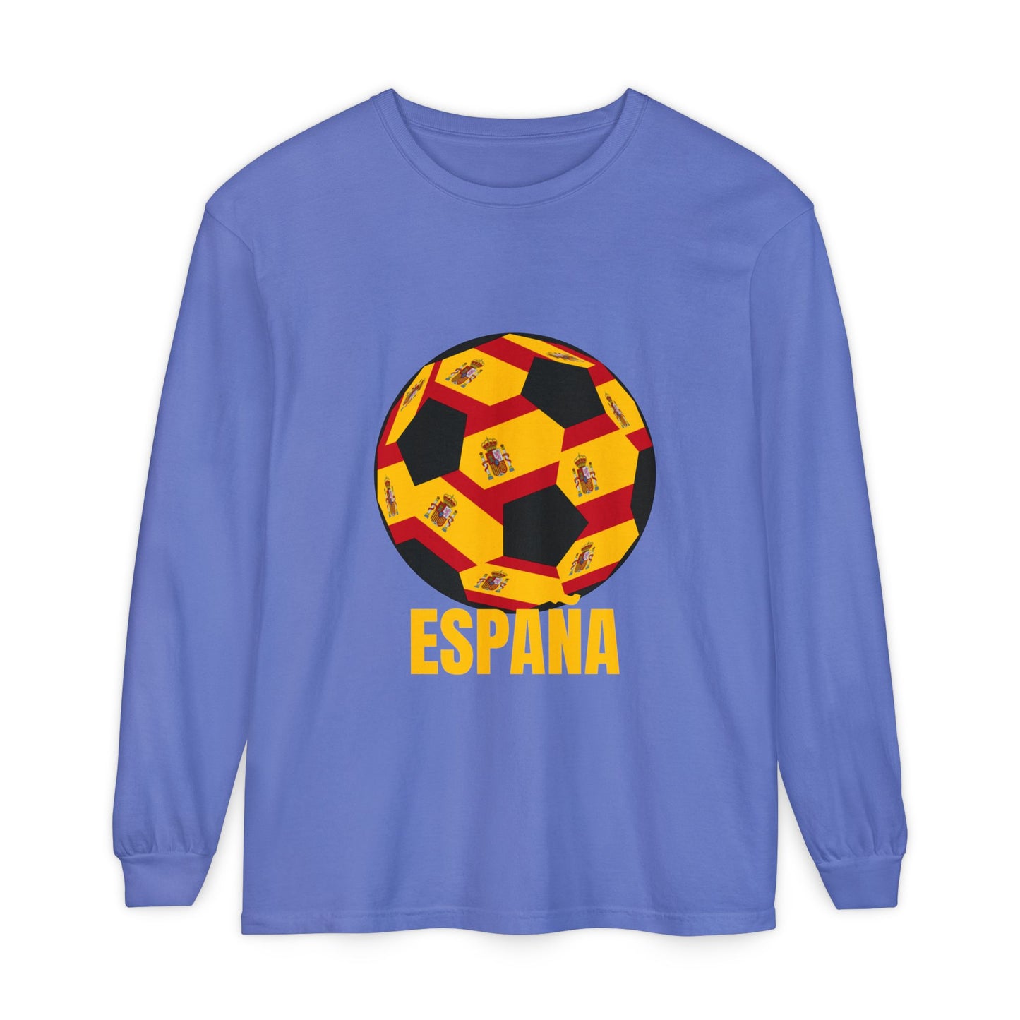 España Soccer Ball Long Sleeve Tee  Gold Text
