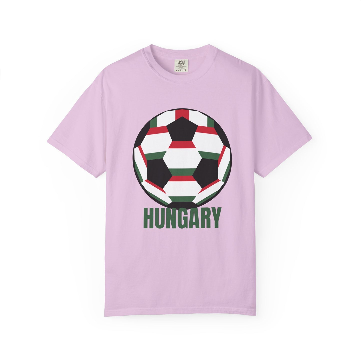 Hungary Fan Specialty Soccer Ball Design T Shirt Green Print