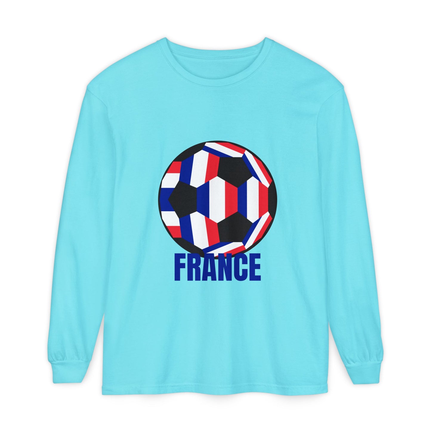 France Fan Specialty Soccer Ball Design Long Sleeve Shirt