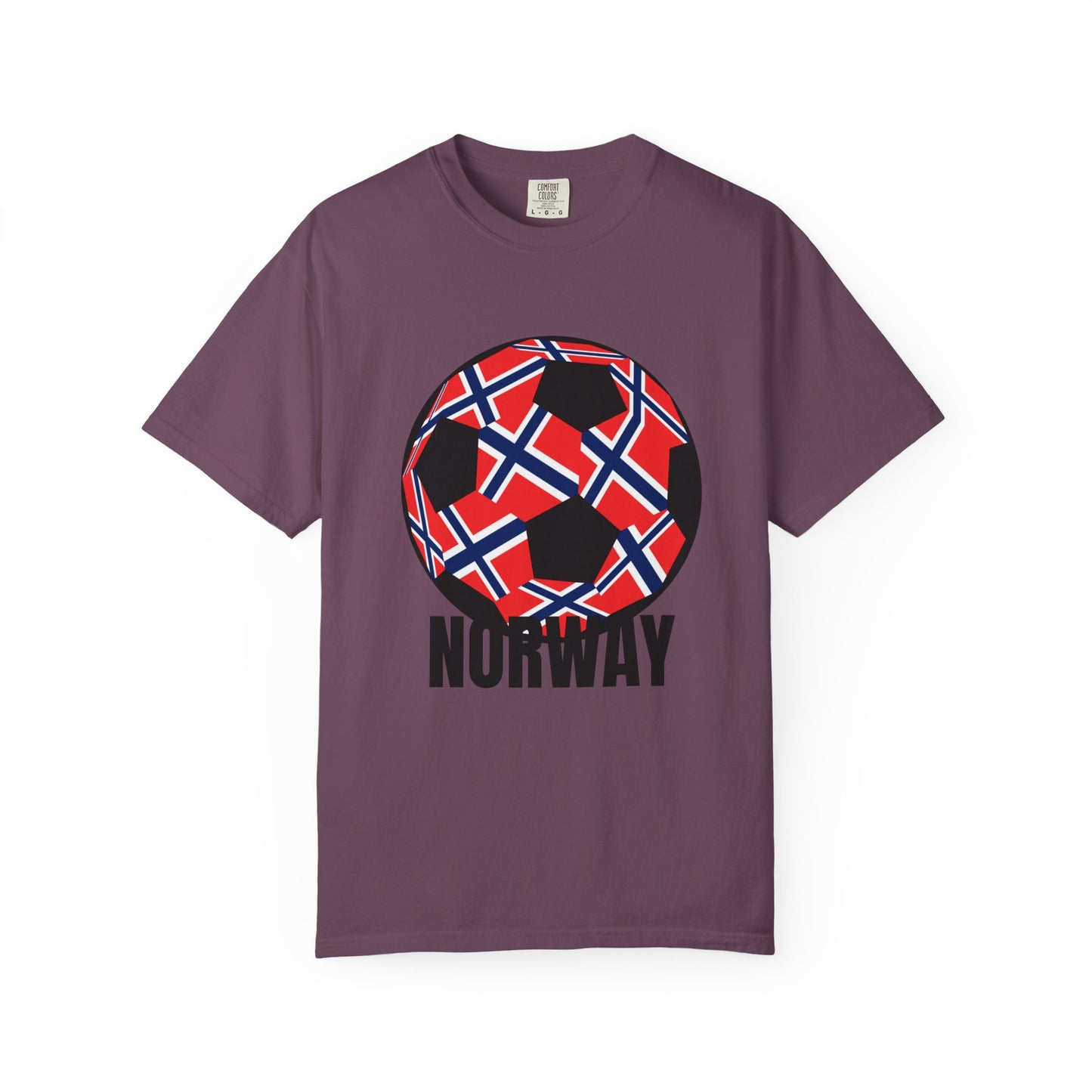 Norway Fan Specialty Soccer Ball Design T Shirt Black Print