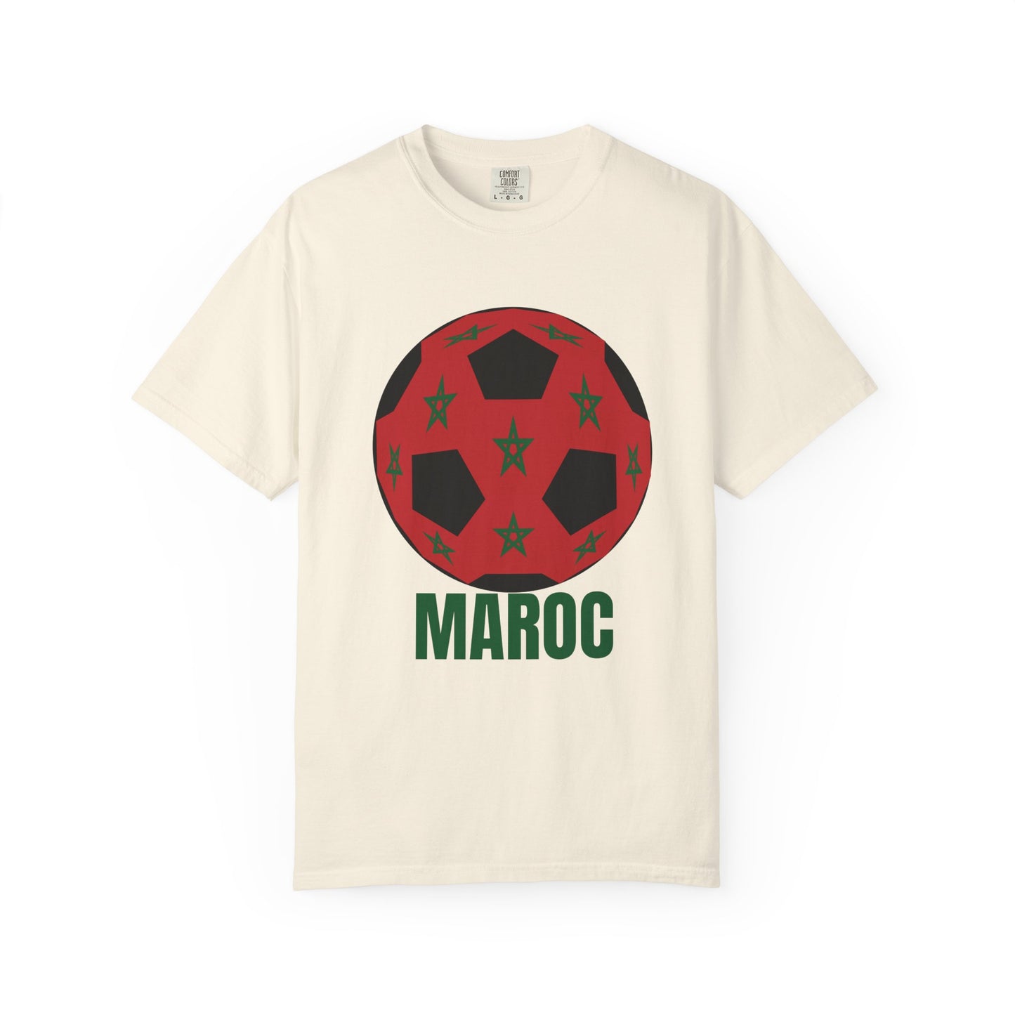 Morocco Maroc Fan Specialty Soccer Ball Design T Shirt Green Print