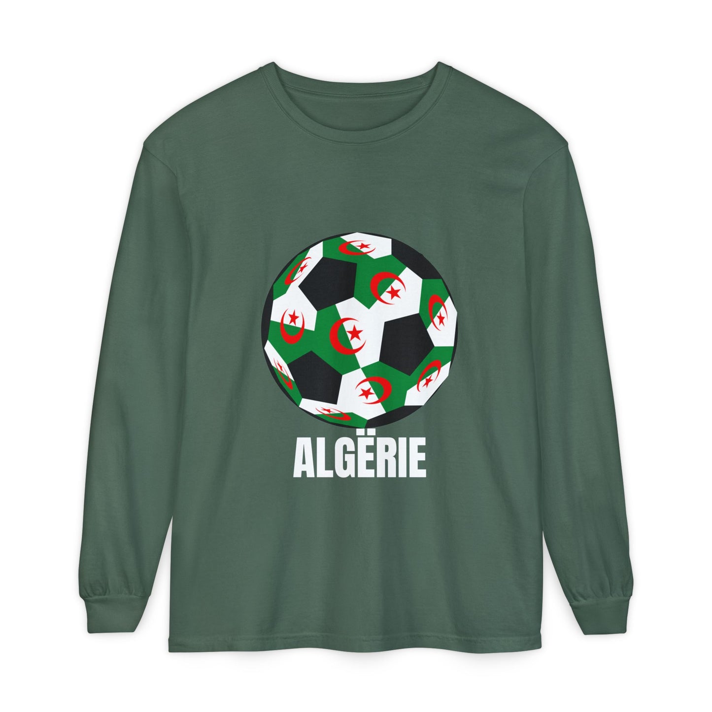 ALGËRIE Fan Specialty Soccer Ball Design Long Sleeve T-Shirt