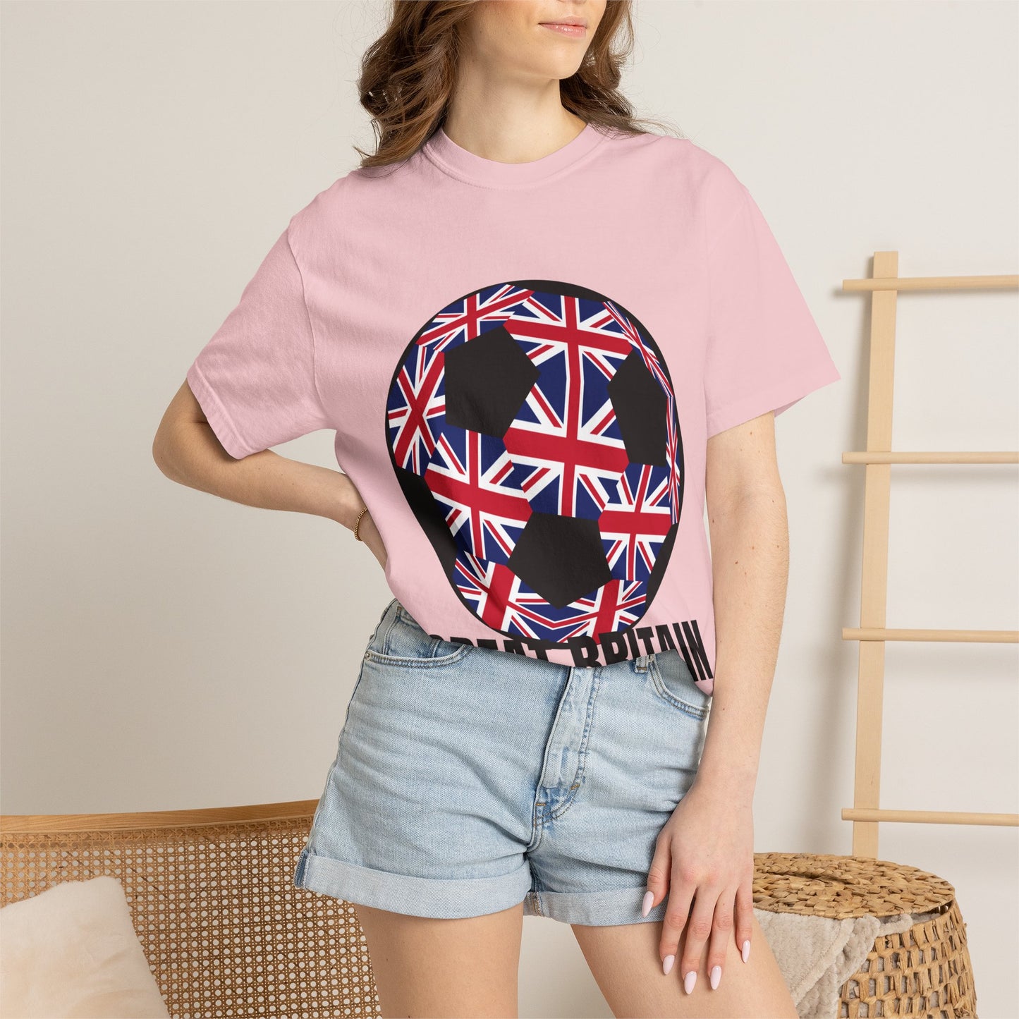 Great Britain Fan Specialty Soccer Ball Design T Shirt