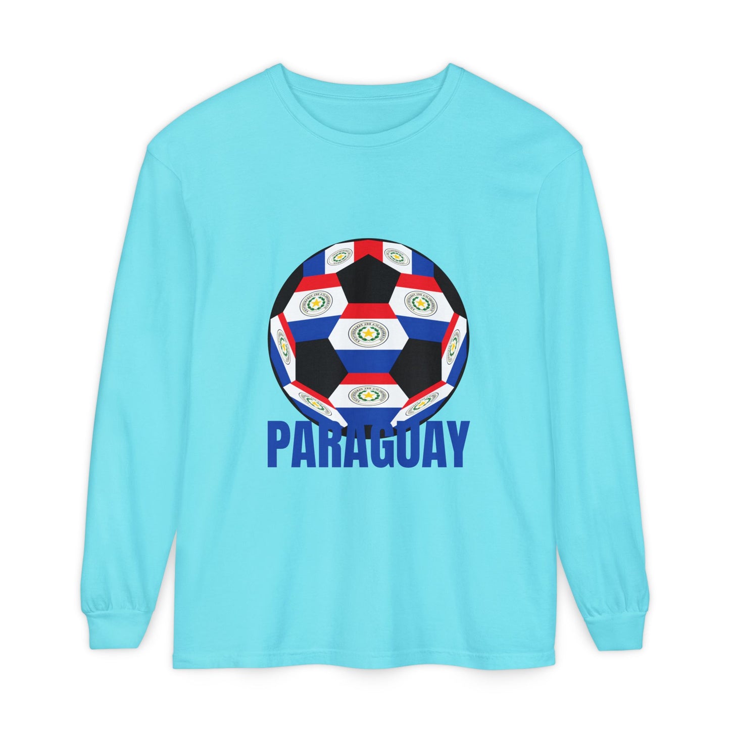 Paraguay Fan Specialty Soccer Ball Design Long Sleeve Shirt