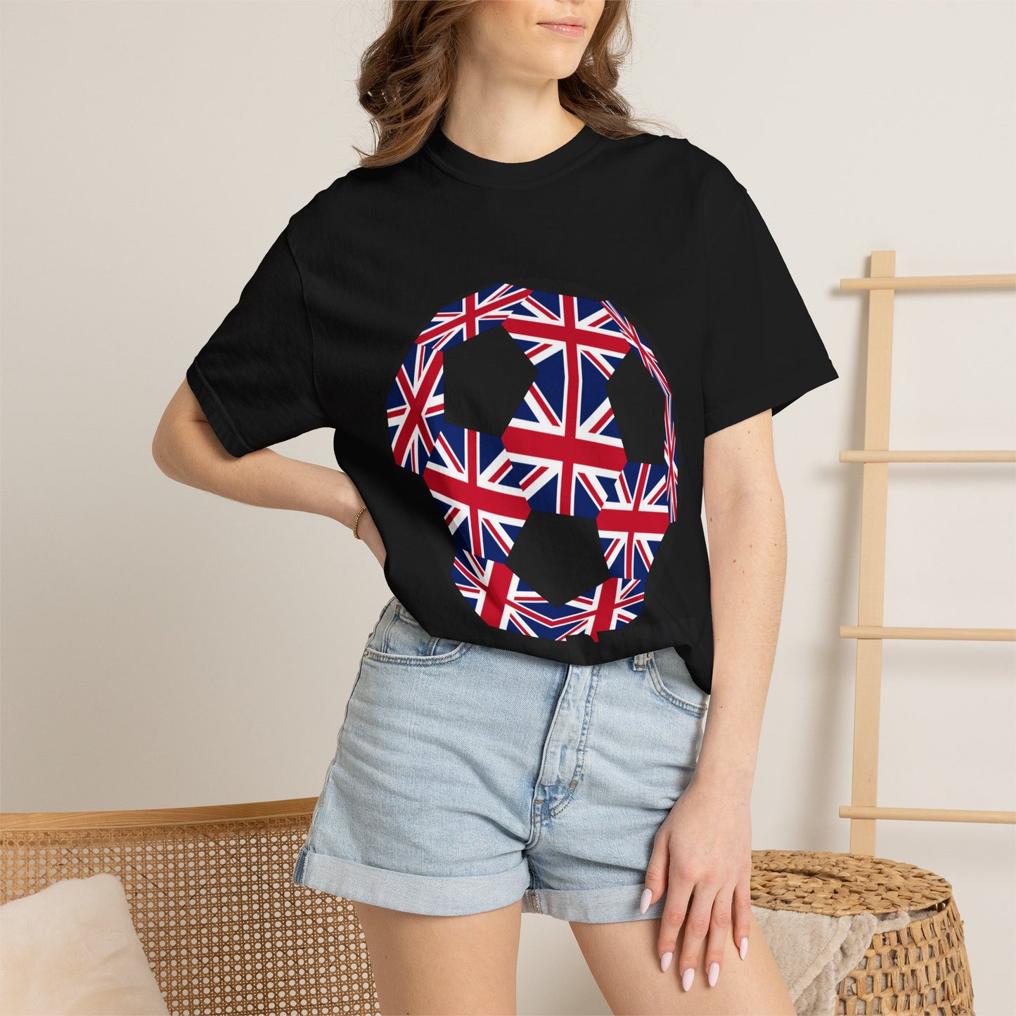Great Britain Fan Specialty Soccer Ball Design T Shirt