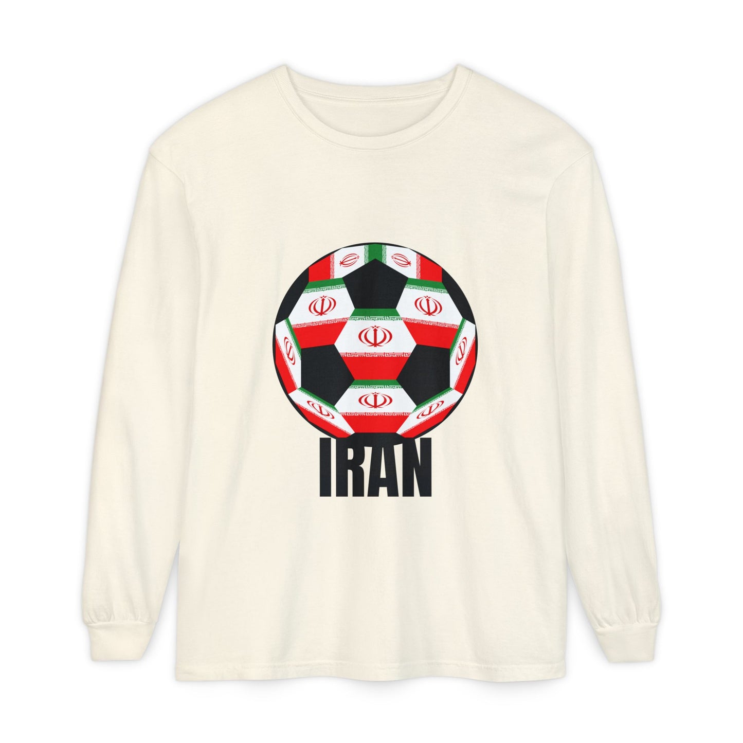 Iran Fan Specialty Soccer Ball Design Long Sleeve Shirt