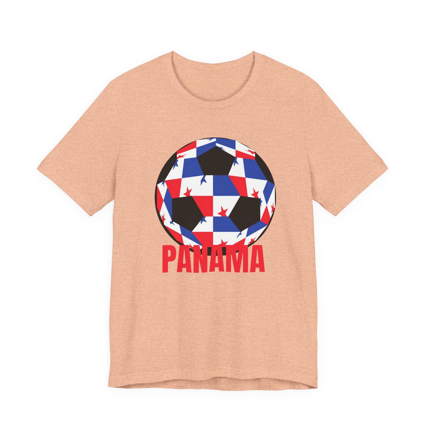 Panama Fan Specialty Soccer Ball Design T Shirt Red Text