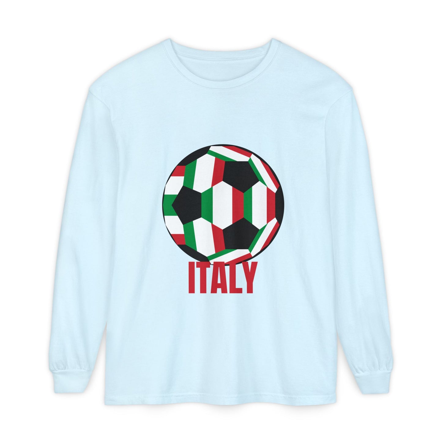 Italy Fan Specialty Soccer Ball Design Long Sleeve T-Shirt