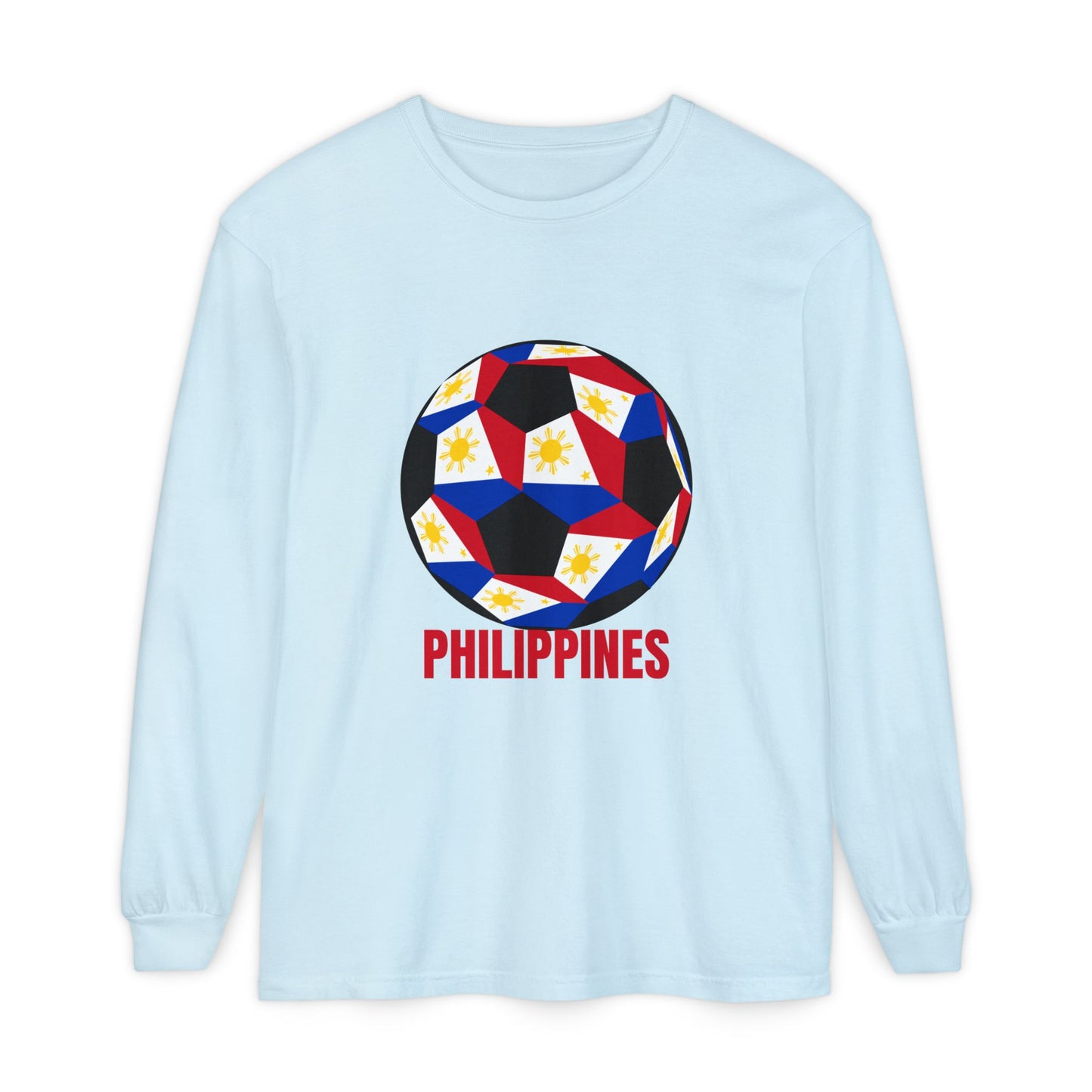 Philippines Fan Specialty Soccer Ball Design Long Sleeve Tee