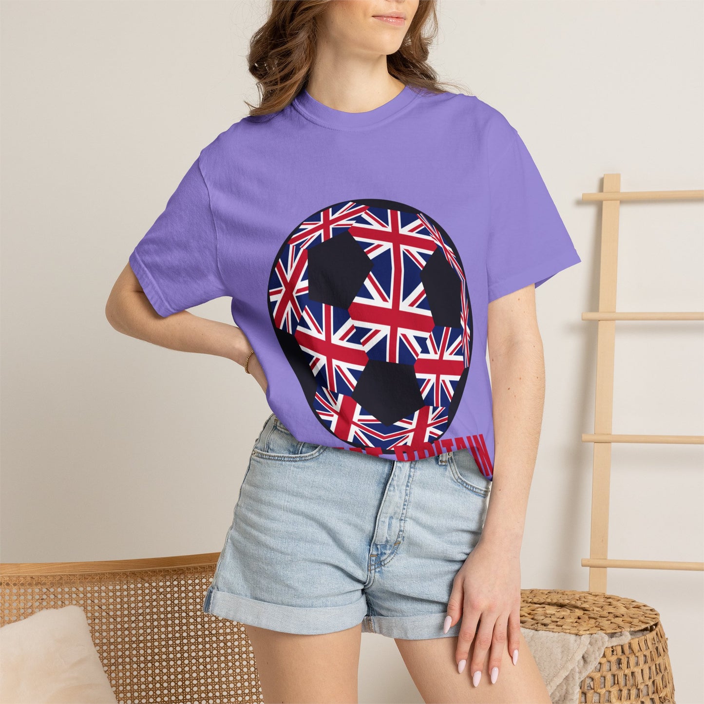 Great Britain Fan Specialty Soccer Ball Design T Shirt
