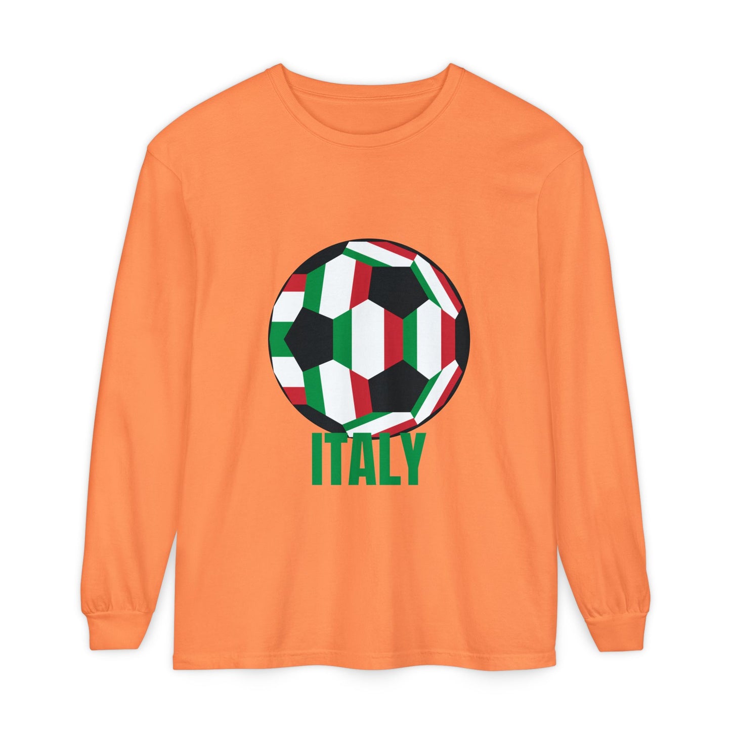 Italy Fan Specialty Soccer Ball Design Long Sleeve Tee