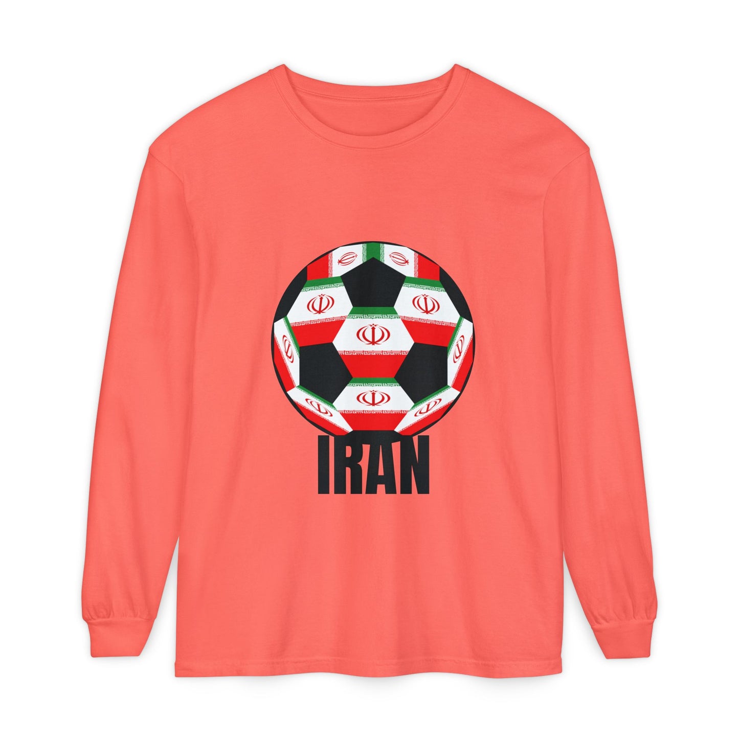 Iran Fan Specialty Soccer Ball Design Long Sleeve Shirt
