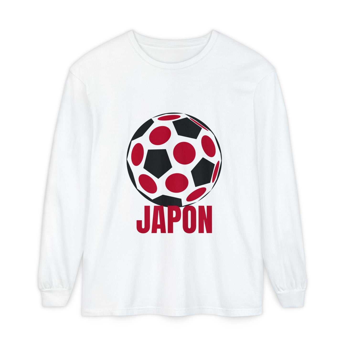 Japon Fan Specialty Soccer Ball Design Long Sleeve Tee
