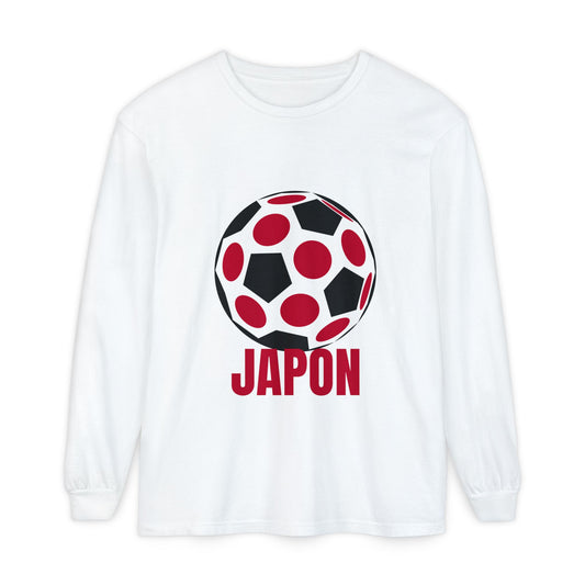 Japon Fan Specialty Soccer Ball Design Long Sleeve Tee
