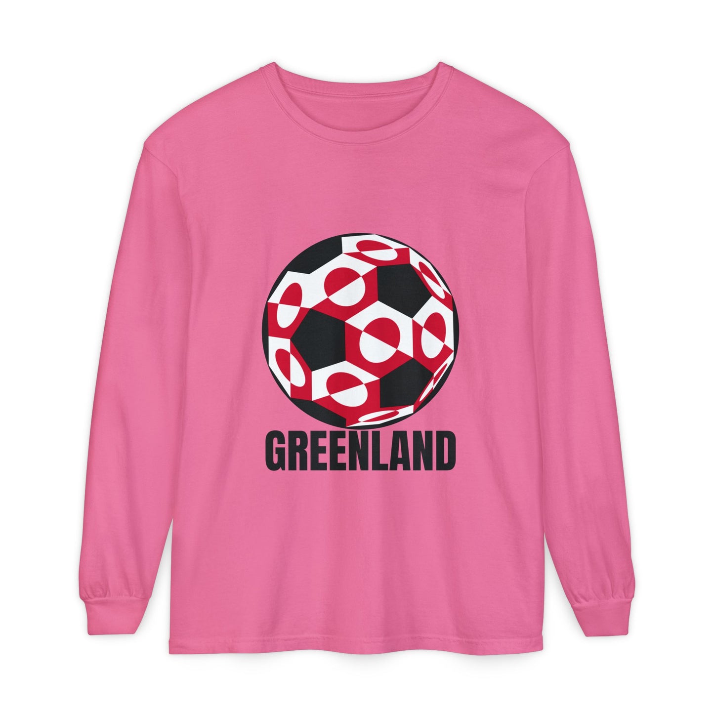 Greenland Fan Specialty Soccer Ball Design Long Sleeve Tee