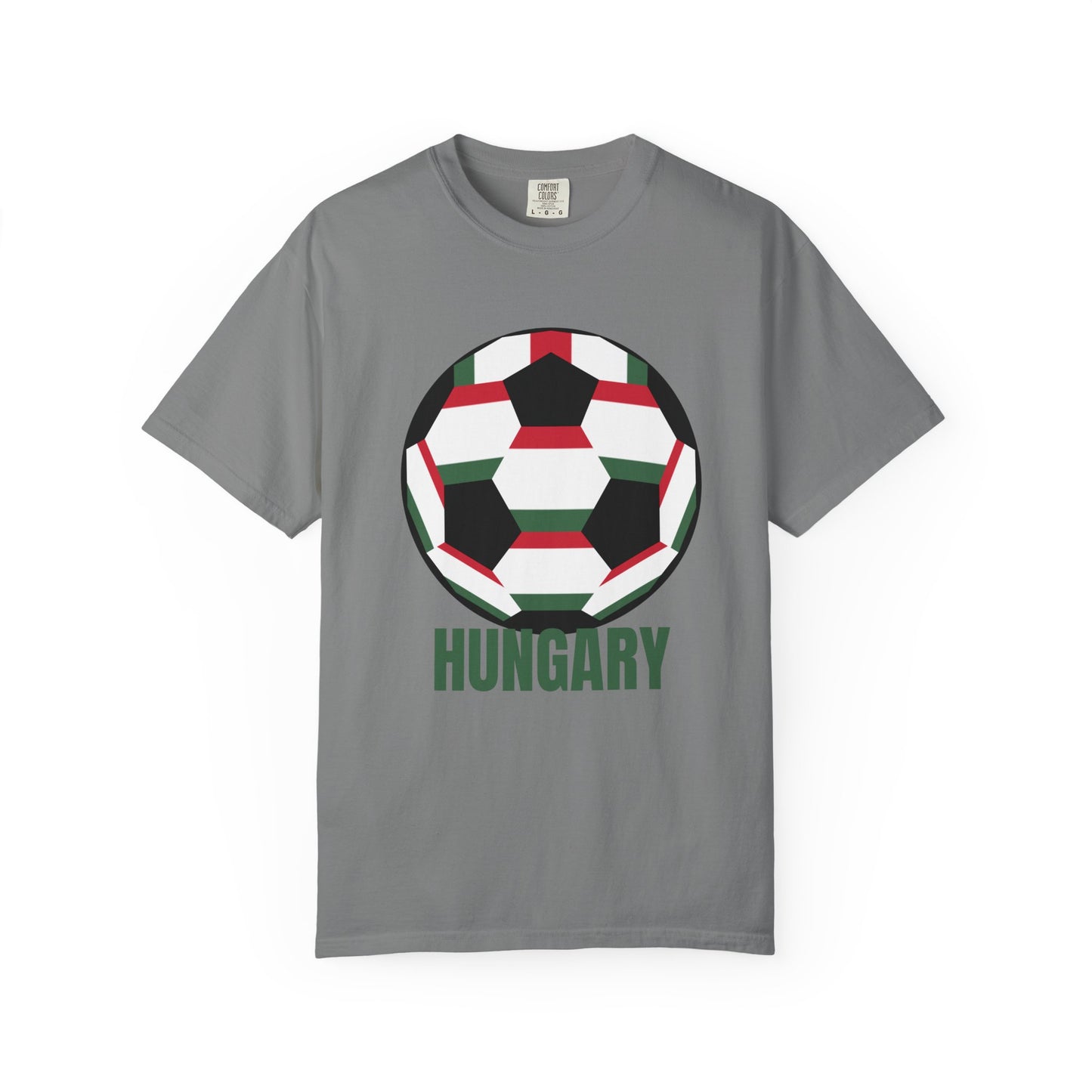 Hungary Fan Specialty Soccer Ball Design T Shirt Green Print
